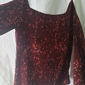 Express large burgundy top